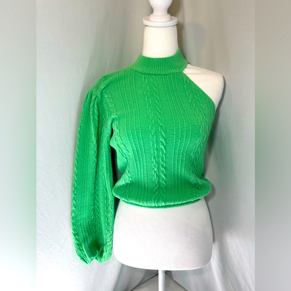green zara sweater